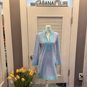Cabana Life Light Blue and Aqua Tunic Dress